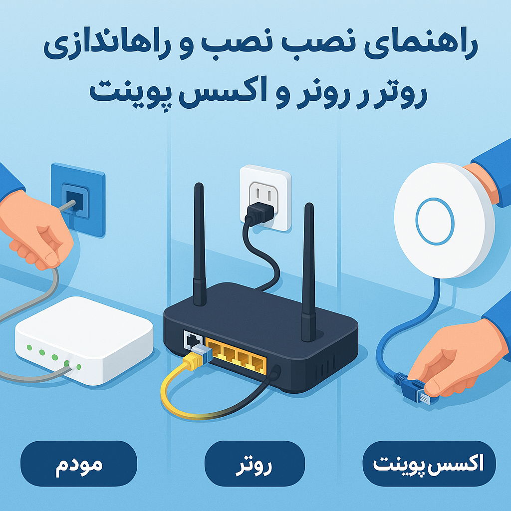 راهنمای نصب و راه‌اندازی مودم، روتر و اکسس پوینت
